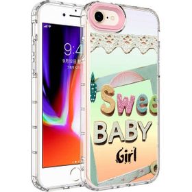 Evastore Apple iPhone 8 Kamera Korumalı Renkli Desenli Sert Silikon Korn Kapak Kılıf