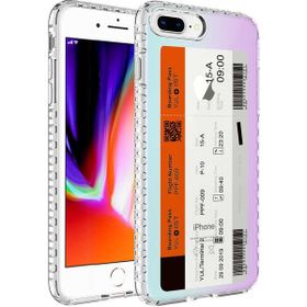 Evastore Apple iPhone 8 Plus Airbag Kenarlı Renkli Desenli Silikon Elegans Kapak Kılıf