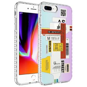 Evastore Apple iPhone 8 Plus Airbag Kenarlı Renkli Desenli Silikon Elegans Kapak Kılıf