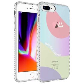 Evastore Apple iPhone 8 Plus Airbag Kenarlı Renkli Desenli Silikon Elegans Kapak Kılıf
