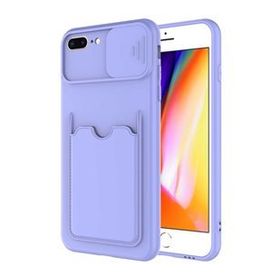 Evastore Apple iPhone 8 Plus Deri Görünümlü Kartlıklı Kamera Korumalı Kılıf