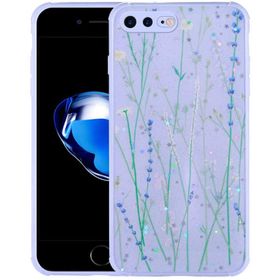 Evastore Apple iPhone 8 Plus Simli Desenli Kamera Korumalı Parlak Popy Kapak Kılıf