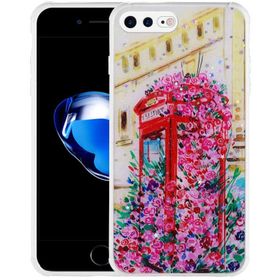 Evastore Apple iPhone 8 Plus Simli Desenli Kamera Korumalı Parlak Popy Kapak Kılıf