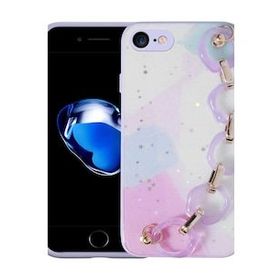 Evastore Apple iPhone 8 Simli Desenli El Askılı Tutacaklı Elsa Silikon Kapak Kılıf