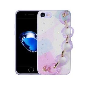 Evastore Apple iPhone 8 Simli Desenli El Askılı Tutacaklı Elsa Silikon Kapak Kılıf