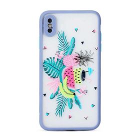 Evastore Apple iPhone XS 5.8 Fily Mor Çıçekli Kapak Kılıf