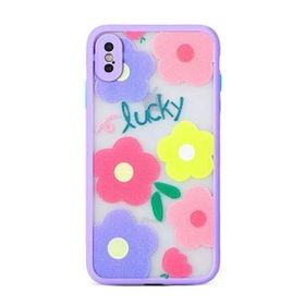 Evastore Apple iPhone XS 5.8 Fily Mor Çıçekli Kapak Kılıf