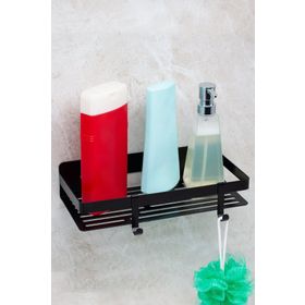 Evay Metal Banyo Düzenleyici Siyah Organizer Şampuan Rafı