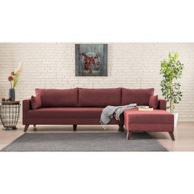 Evdebiz Bella Soft Köşe Bordo Sağ Koltuk
