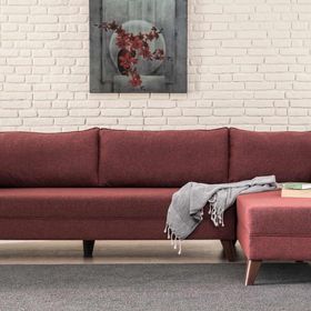 Evdebiz Bella Soft Köşe Bordo Sağ Koltuk
