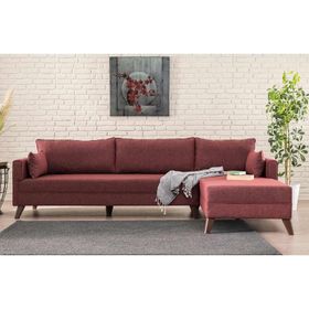 Evdebiz Bella Soft Köşe Bordo Sağ Koltuk