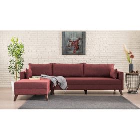 Evdebiz Bella Soft Köşe Bordo Sol Koltuk