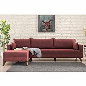 Evdebiz Bella Soft Köşe Bordo Sol Koltuk
