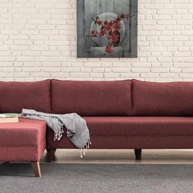 Evdebiz Bella Soft Köşe Bordo Sol Koltuk
