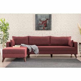 Evdebiz Bella Soft Köşe Bordo Sol Koltuk