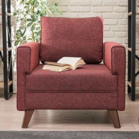 Evdebiz Bella Soft Tekli Bordo Koltuk