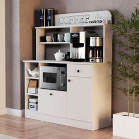 Evdemo Barista Beyaz Kahve Köşesi Çok Amaçlı Dolap
