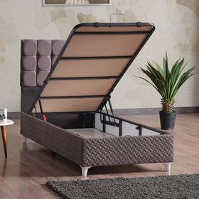 Evdemo Bengü Gri 90x190 cm Tek Kişilik Baza Başlık Set