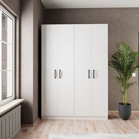 Evdemo Gabi 4 Kapaklı Beyaz Gardırop