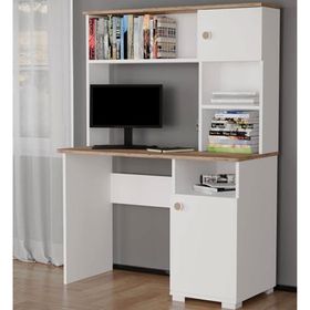Evdemo Meta Atlantik Çam Beyaz Metal Çalışma Masası