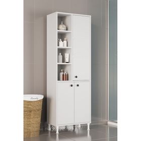 Evdemo Selen 170x58x31 cm Beyaz Çok Amaçlı Mutfak Banyo Dolabı
