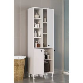 Evdemo Selen 170x58x31 cm Beyaz Çok Amaçlı Mutfak Banyo Dolabı