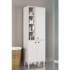 Evdemo Selen 170x58x31 cm Beyaz Çok Amaçlı Mutfak Banyo Dolabı