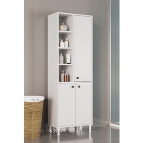 Evdemo Selen 170x58x31 cm Beyaz Çok Amaçlı Mutfak Banyo Dolabı