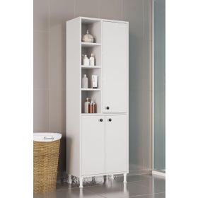 Evdemo Selen 170x58x31 cm Beyaz Çok Amaçlı Mutfak Banyo Dolabı