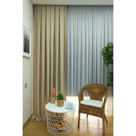 Evdepo Home Bej Düz Renk Pileli Soft 1-2 Seyrek Pile Tek Kanat 50x250 cm Fon Perde
