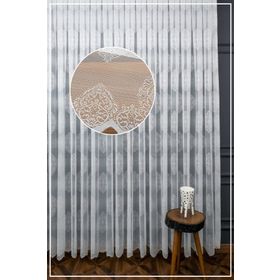 Evdepo Home Damask Ekstraforlu Pilesiz Düz Dikim Tek Kanat Ekru 70x200 cm Tül Perde