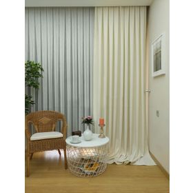 Evdepo Home Ekru Düz Renk Pileli Keten 1-2.5 Normal Pile Tek Kanat 100x240 cm Fon Perde