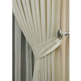 Evdepo Home Ekru Düz Renk Pileli Keten 1-2.5 Normal Pile Tek Kanat 130x270 cm Fon Perde