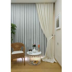 Evdepo Home Ekru Düz Renk Pileli Keten 1-2.5 Normal Pile Tek Kanat 300x240 cm Fon Perde