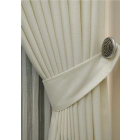 Evdepo Home Ekru Düz Renk Pileli Keten 1-2.5 Normal Pile Tek Kanat 90x250 cm Fon Perde