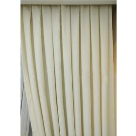 Evdepo Home Ekru Düz Renk Pileli Keten 1-3 Sık Pile Tek Kanat 400x260 cm Fon Perde