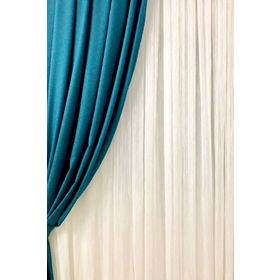 Evdepo Home Keten Çizgili 1-2.5 Normal Pileli Kırık Beyaz 190x200 cm Tül Perde