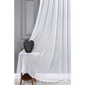 Evdepo Home Kırık Beyaz Ekstraforlu Pilesiz 320x200 cm Tül Perde