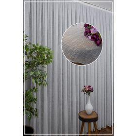Evdepo Home Kırık Beyaz Ekstraforlu Pilesiz Keten 210x200 cm Tül Perde