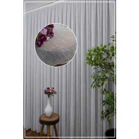 Evdepo Home Kırık Beyaz Normal Pileli Keten 100x250 cm Tül Perde