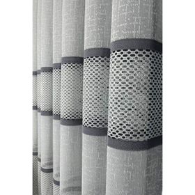 Evdepo Home Taç Aplik Örme 1-3 Sık Pile Tek Kanat Gri 170x270 cm Tül Perde