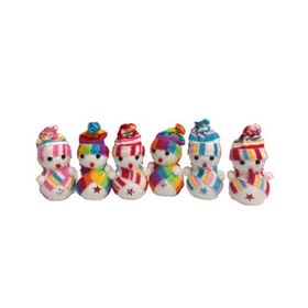Event Party Store 12 cm 6'lı Renkli Kardan Adam Yılbaşı Ağaç Süsü