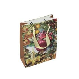 Event Party Store 18 cm X 23 cm 1 Adet Yılbaşı Karton Çanta Simli Top Ve Mum