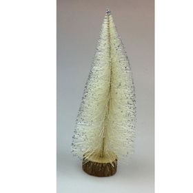 Event Party Store 30 cm Yılbaşı Krem Çam Ağacı Gümüş Karlı Masa Süsü