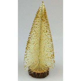 Event Party Store 40 cm Yılbaşı Krem Çam Ağacı Gold Karlı Masa Süsü