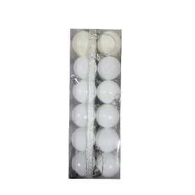 Event Party Store Beyaz 4 cm 24'lü Plastik Yılbaşı Top Ağaç Süsü Set