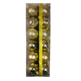 Event Party Store Gold 4 cm 24'lü Plastik Yılbaşı Top Ağaç Süsü Set