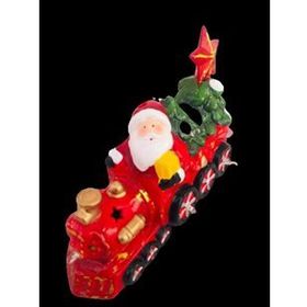 Event Party Store Işıklı Trenli Noel Baba Yıldızlı Yılbaşı Seramik Figür