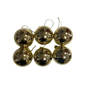 Event Party Store Metalik Gold 7 cm 6'lı Yılbaşı Top Ağaç Süsü