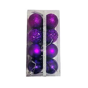 Event Party Store Mor 5 cm 16'lı Yılbaşı Top Ağaç Süsü Karma Set